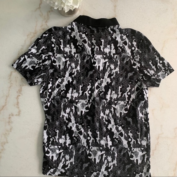 Alfani Men’s Camo Print Black n White Polo - Picture 5 of 8
